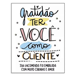 Cartão Agradecimento 50 und