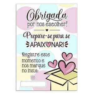 Cartão Agradecimento 50 und