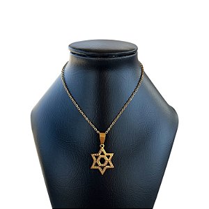 Corrente Masculina Aço Inoxidável Estrela de Davi