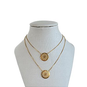 Colar Escapulário Folheado Ouro 18k Pai Nosso