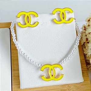 Conjunto Brinco & Colar Pérolas