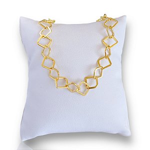 Pulseira Folheada Ouro 18k Elos Quadrado