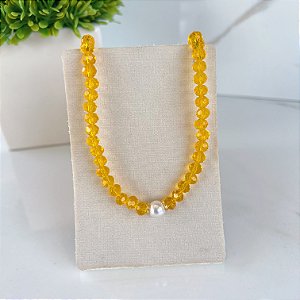 Choker Cristais Bijuteria Pérola