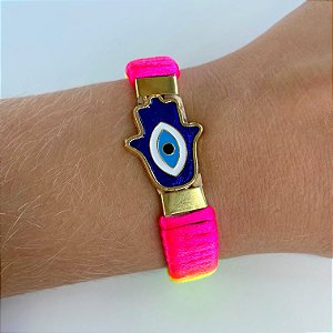 Pulseira Candy Colors Mão Hamsá