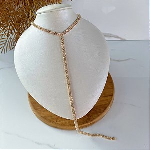 Choker Gravatinha Strass Bijuteria