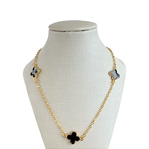 Colar Folheado Ouro 18k 3 Trevos