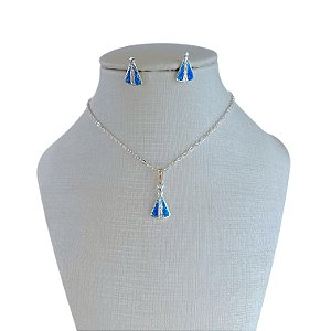Conjunto Folheado Prata 925 Nossa Senhora Resinada
