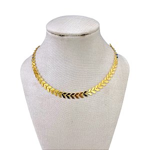 Choker Folheada Ouro 18k e Prata 925 Escamas