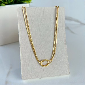 Choker Folheada Ouro 18k e Prata 925 Nó