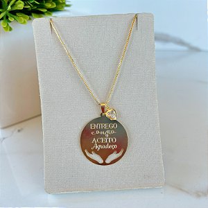 Colar Folheado Ouro 18k Entrego Confio Aceito Agradeço