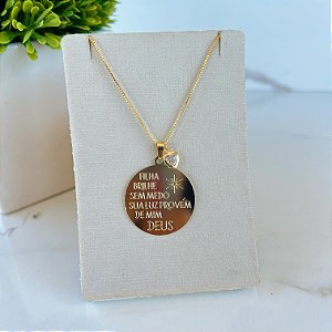 Colar Folheado Ouro 18k Filha Brilha Sem Medo