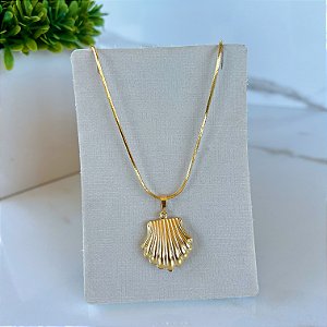 Colar Folheado Ouro 18k Concha