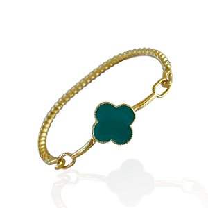 Bracelete Folheado Ouro 18k Trevo