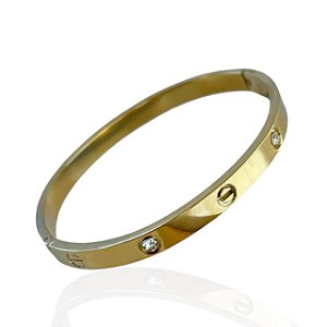 Bracelete Folheado Ouro 18k e Prata 925 Inspired Strass