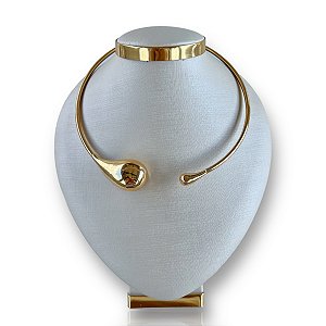 Choker Aro Bijuteria Dourado e Prata Gota