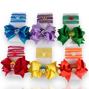 Conjunto Infantil Laço e Kit Pulseiras Divertidamente