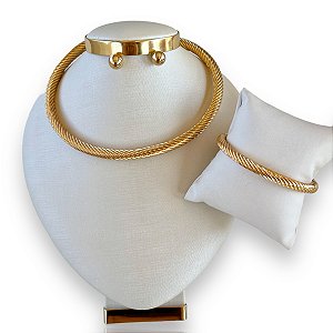 Conjunto Bijuteria Aro Espiral