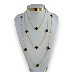 kit 3 Colares Folheado Ouro 18k Trevos