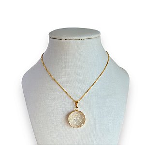 Colar Folheado Ouro 18k e Prata 925 Cápsula Cristais