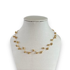 Choker Folheada Ouro 18k e Prata 925