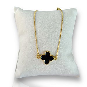 Pulseira Folheada Ouro 18k e Prata 925 Trevo