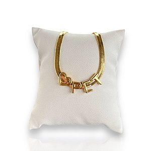 Pulseira Folheada Ouro 18k e Prata 925 Fita Laminada Pet