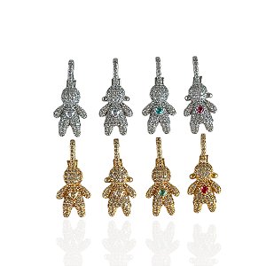 Pingente Folheado Ouro 18k e Prata 925 Filho Penduricalho Cravejado