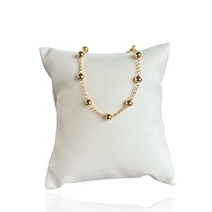 Pulseira Folheada Ouro 18k e Prata 925 Bolinhas