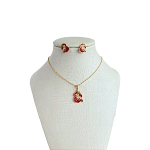 Conjunto Infantil Folheado Ouro 18k Sereia Ariel