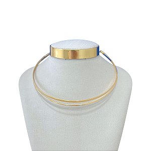 Choker Folheada Ouro 18k Aro 2 Tiras