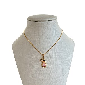 Colar Folheado Ouro 18k Filho Resinado