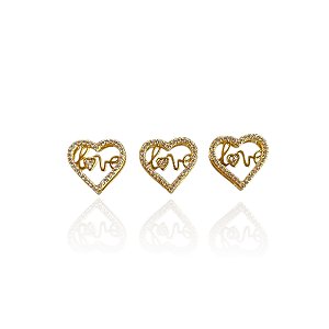 Pingente Folheado Ouro 18k Coração Love Passante