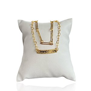 Pulseira Folheada Ouro 18k Dupla Deus Te Guie