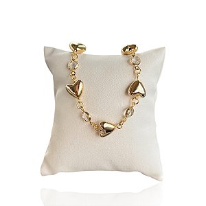 Pulseira Folheada Ouro 18k Corações