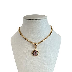 Colar Folheado Ouro 18k Correntaria Redondo Colors