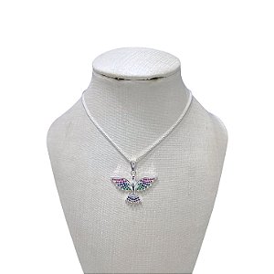 Colar Folheado Ouro 18k Espírito Santo Cravejado