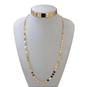 Colar Longo Folheado Ouro 18k Redondo