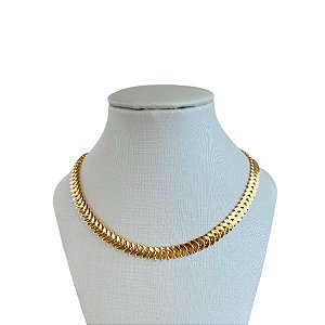 Choker Folheada Ouro 18k Escamas