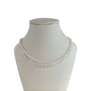 Choker Dupla Folheada Prata 925 Riviera Elos Estrela