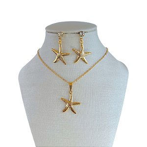 Conjunto Folheado Ouro 18k Estrela do Mar