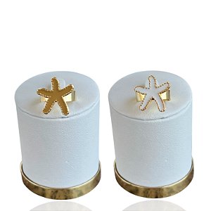 Anel Ajustável Folheado Ouro 18k Estrela