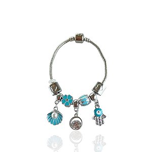 Pulseira Folheada Prata 925 Inspired Pandora Sereismo Resinada