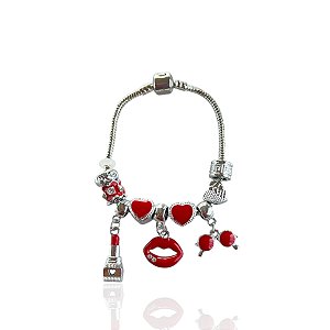 Pulseira Folheada Prata 925 Inspired Pandora Makeup Resinada