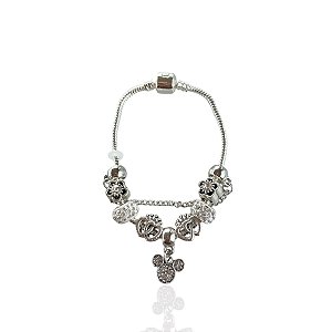 Pulseira Folheada Prata 925 Inspired Pandora Mickey