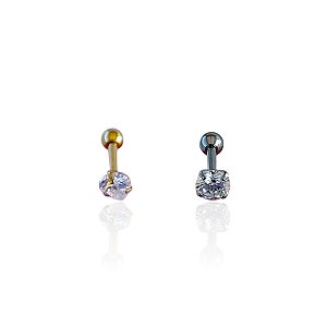 Piercing Aço Inoxidável Dourado e Prata Tragus Ponto de Luz