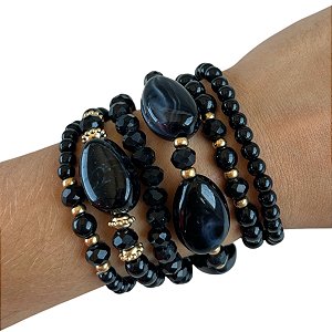 Kit Pulseiras Cristais e Pedrarias