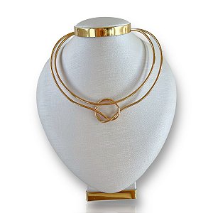 Choker Aro Bijuteria Dourado Nó