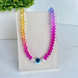 Choker Cristais Bijuteria Olho Grego