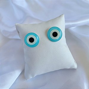 Brinco Botão Bijuteria Olho Grego