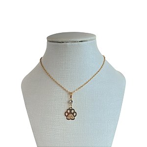 Colar Folheado Ouro 18k Patinha Stras